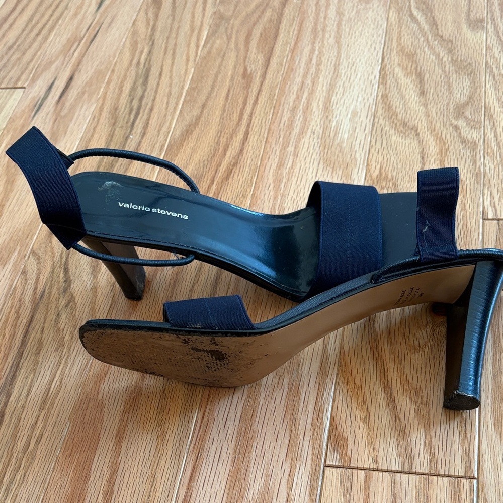 Valerie Stevens Classic Black Strappy Heels